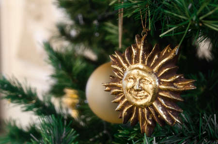 sun shaped christmas tree decorationの写真素材