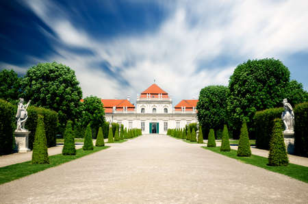Lower Belvedere Castle (Schloos Belvedere) in Vienna, Austria. The public park outside the palaceのeditorial素材