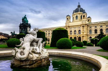 Maria-Theresien-Platz in Vienna, public park with the Natural History Museum on the backgroundのeditorial素材