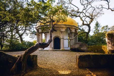 Sintra, Portugal - February 4, 2019: Pena Palace park in Sintra, Portugal, on february 4, 2019....