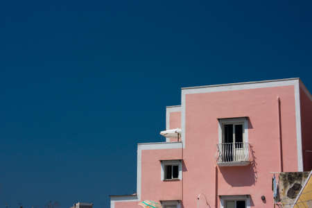 pink roofs in Amalfi Coastの写真素材