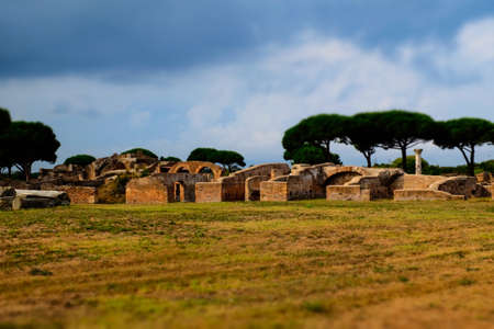 Ancient Ostia ruins and walls toy cameraの写真素材
