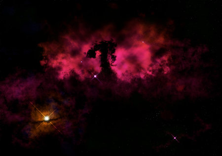 Pink Nebulae night vision