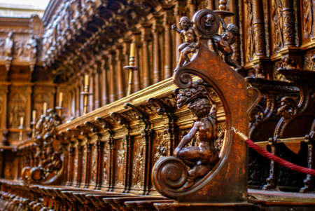 High altar of the cathedral of Burgosの写真素材