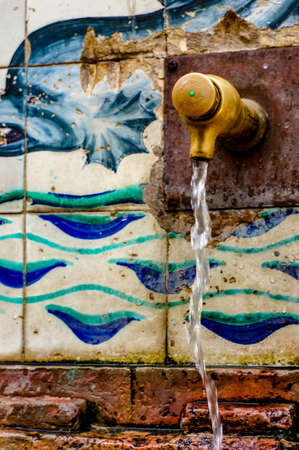 Details of the Cristalina fountain in Blanesの写真素材