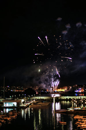 the famous annual blanes fireworks contestの写真素材