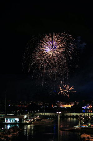 the famous annual blanes fireworks contestの写真素材