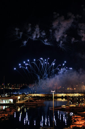 Famous Blanes fireworks contestの写真素材
