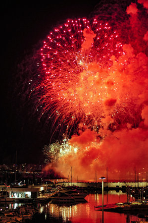 Famous Blanes fireworks contestの写真素材