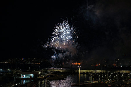 Blanes famous annual fireworks contestの写真素材