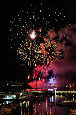 Blanes famous annual fireworks contestの写真素材