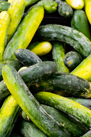 Cucumbers at the Blanes fruit and vegetable market