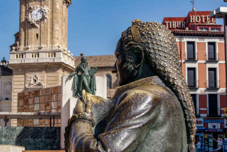 Zaragoza man from the Goya monumentのeditorial素材