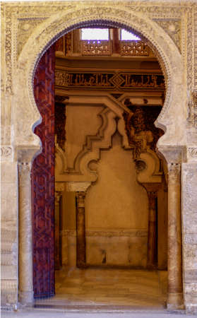 Doors inside the Aljaferia Palaceのeditorial素材