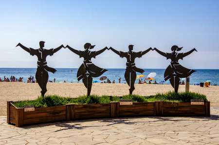 Sardana monument on the Blanes promenadeのeditorial素材