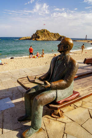 Carl Faust monument in Blanesのeditorial素材