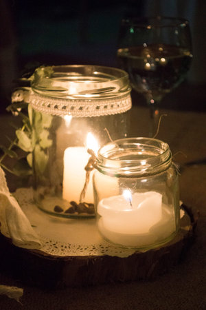 Candlesticks nightの写真素材