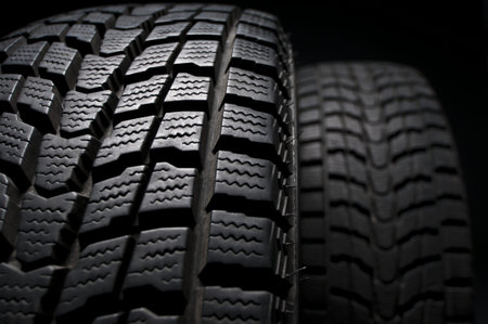 close up detail of winter tire