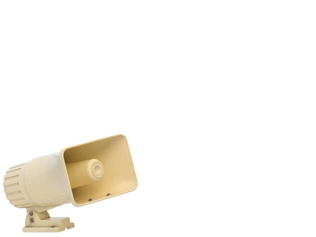 White loudspeaker isolated on white backgroundの写真素材