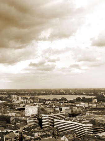 City of Hamburg, Alster Lake aria seen from a high placeの写真素材