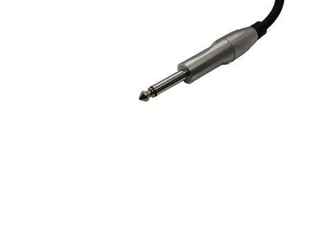 Guitar audio jack isolated on white background. Close up with a guitar plug.の写真素材