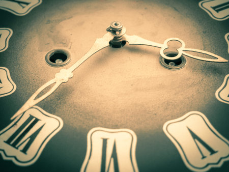 Old vintage wall clock with pendulum. Close up with a vintage wall clock made in former Soviet Union...