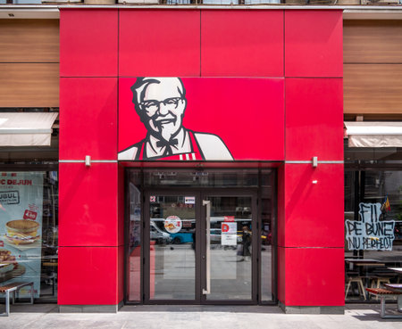 Bucharest/Romania - 05.07.2020: KFC fast food restaurant situated in Romana Square( Piata Romana), Bucharest.のeditorial素材