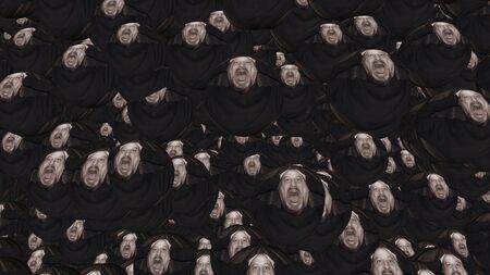 Man With The Hands On His Head And Screaming In Despair. Seamless pattern.の写真素材