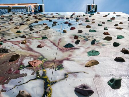 Detail with an artificial climbing wallの写真素材