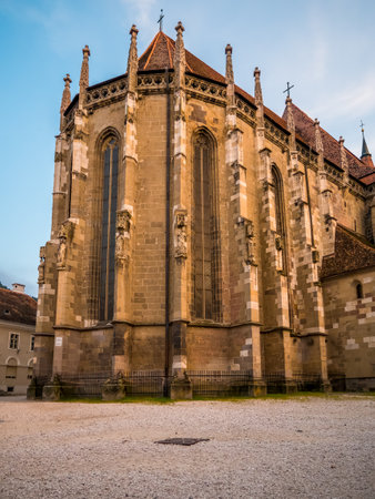 Brasov/Romania - 06.28.2020: The black church (Biserica Neagra) located in the center of Brasov. Famous tourist attraction.のeditorial素材