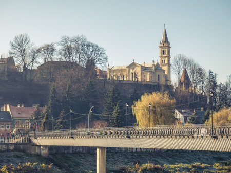 Sighisoara Romania - 11.26.2020: Saint Joseph Roman Catholic Church Citadel located in Sighisoara, Romania.のeditorial素材