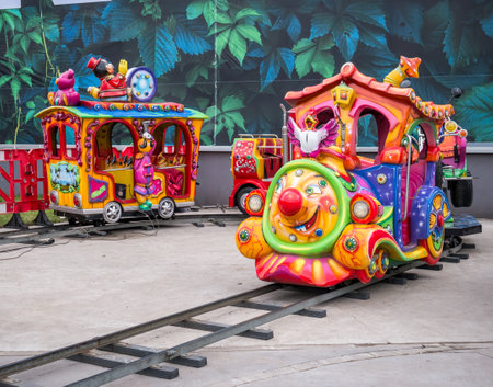 Bucharest Romania - 12.25.2020: Train ride for kids at Veranda Mall, Bucharest.のeditorial素材