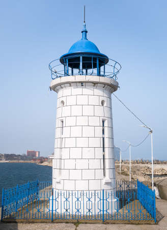 Old lighthouse located in Mangalia, Romania. One of the tourist attraction in the city of Mangalia.の写真素材