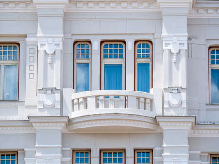 Architectural detail of a fresh restored old building in the center of Timisoara, Romania.の写真素材