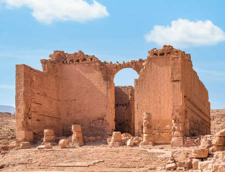 The ruins of Temple of Dushares (Qasr el Bint) in the ancient city of Petraの写真素材