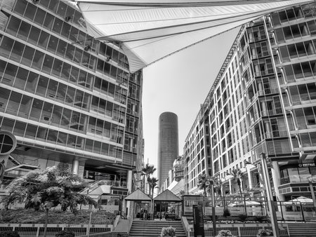 Amman, Jordan - 09.02.2021: Amman Rotana 5 stars luxury Hotel located in Abdali district, Amman.のeditorial素材