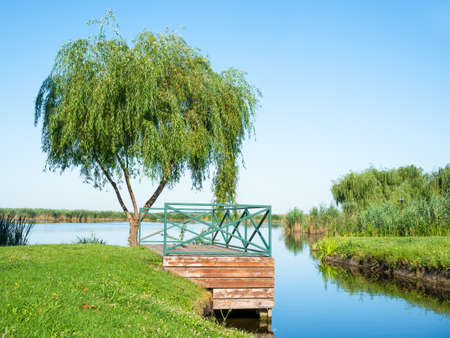 Scenic view with Comana lake part of Comana Natural Park, located near Bucharest, Romania.の写真素材