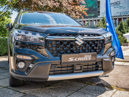 Bucharest, Romania - 05.20.2022: The new Suzuki SX4 S-Cross hybrid car.