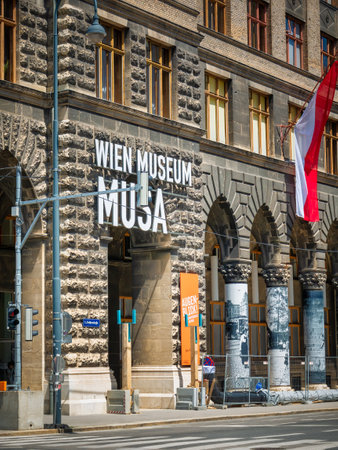 Vienna, Austria - June 2022: View with the facade of Wien Museum MUSA art museum in Viennaのeditorial素材