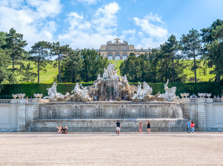 Vienna, Austria - June 2022: Beautiful view from the palace park with Gloriette Schonbrunnのeditorial素材