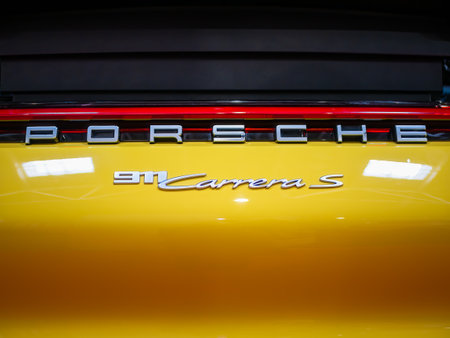 Bucharest, Romania - 10.07.2022: Porsche 911 Carrera S backviewのeditorial素材