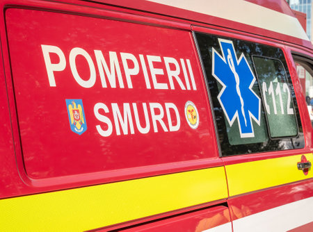 Bucharest, Romania - 10.07.2022:SMURD ambulance van. SMURD is an emergency rescue service based in Romaniaのeditorial素材
