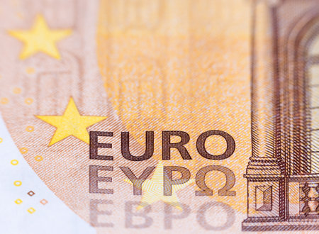 Macro picture of a 50 Euro Banknote. European Currency Concept.の写真素材