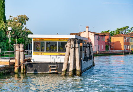 Mazzorbo vaporetto station in Venice Lagoon, Italy.の写真素材