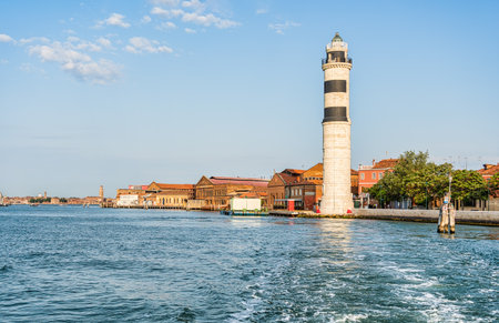 Murano Lighthouse (Faro di Murano) located on Murano island in Veniceの写真素材