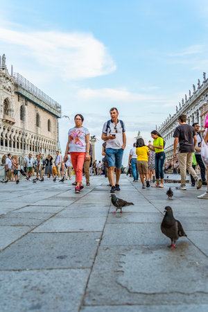 Venice, Italy - May 30 2023: View from St. Mark's Square with Saint Marks Basilica, the main tourist attraction in Veniceのeditorial素材