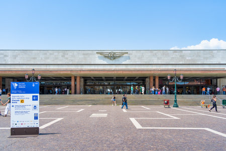 Venice, Italy - May 31 2023: The entrance of the Venice Santa Lucia Train Station.のeditorial素材