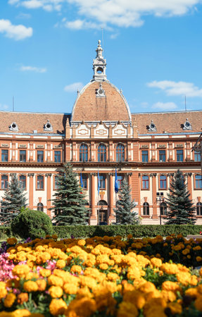Brasov, Romania - September 02 2023: Palace of Justice which houses the Brasov Prefecture, the County Council and the Court of Appeal.のeditorial素材