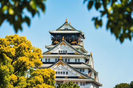 View with Osaka Castle, the most famous landmark and popular tourist attractions in Osaka, Japan.の写真素材