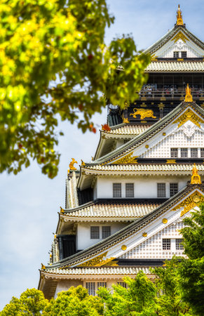 View with Osaka Castle, the most famous landmark and popular tourist attractions in Osaka, Japan.の写真素材
